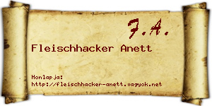 Fleischhacker Anett névjegykártya